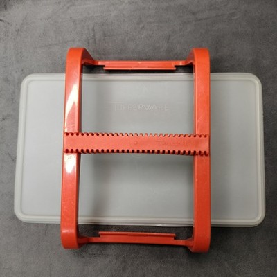 VTG Tupperware Orange Handle & Lid Replacement 1451, 795 for Carry-All 1430 1431
