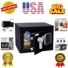 Steel Digital Safe Box - 9.1" x 6.7" x 6.7" | Secure Storage for Cash, Firear...