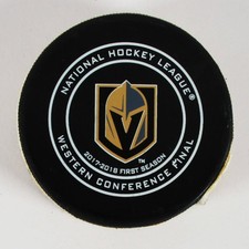 2018 NHL Stanley Cup Western Conference Finals Game 3 Game Used Puck Alex Tuc...