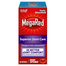 MegaRed Superior Joint Care 60 Softgels Omega-3 Krill Oil HA Astaxanthin Exp1/26