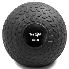 Yes4All 20Lb Slam Ball, Durable Sand Filled Workout Weight Ball, Black Used