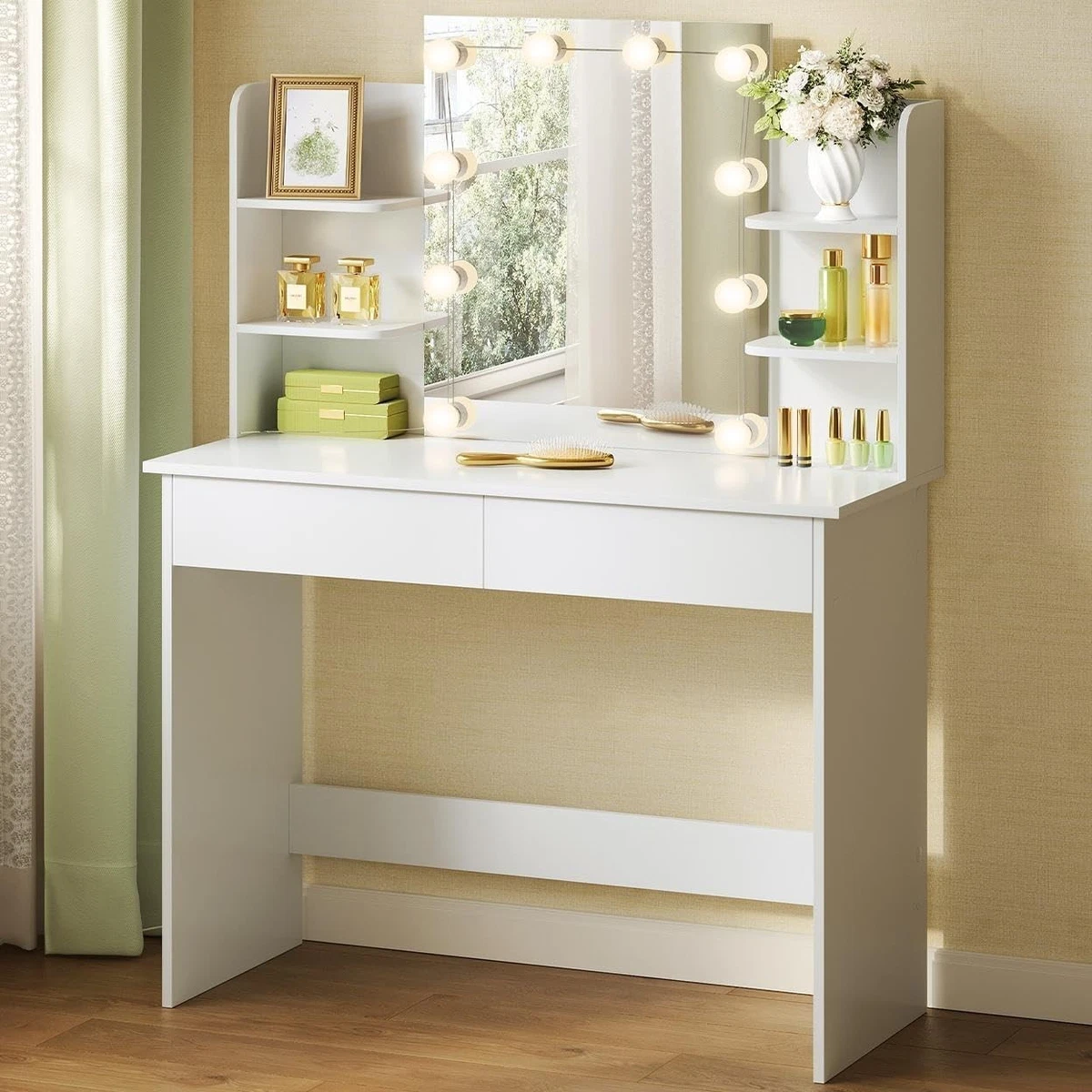 Vicco Coiffeuse Azur, Blanc, 120cm avec miroir LED | Leroy Merlin