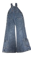 Y2K VTG 90 s Limited Too Blue Denim Bib Overalls Jumpsuit Sz14 Flared Adjustable