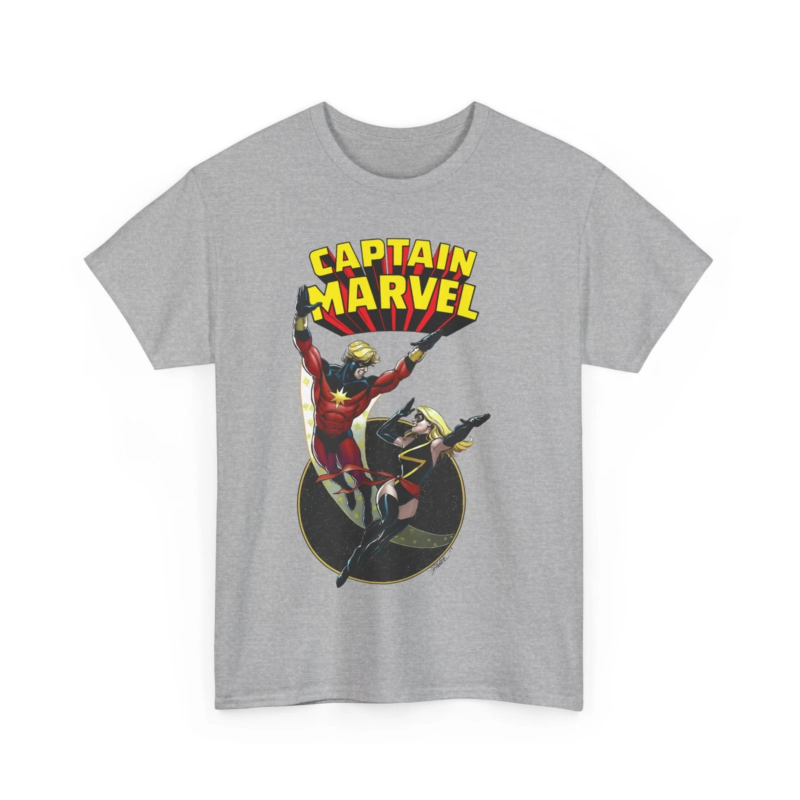 Captain Marvel T-Shirt - George Perez Art - Mar-Vell, Carol Danvers