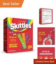 On-the-Go Skittles Variety Pack Drink Mix - Zero Sugar, Low Calorie, Fun Flavors