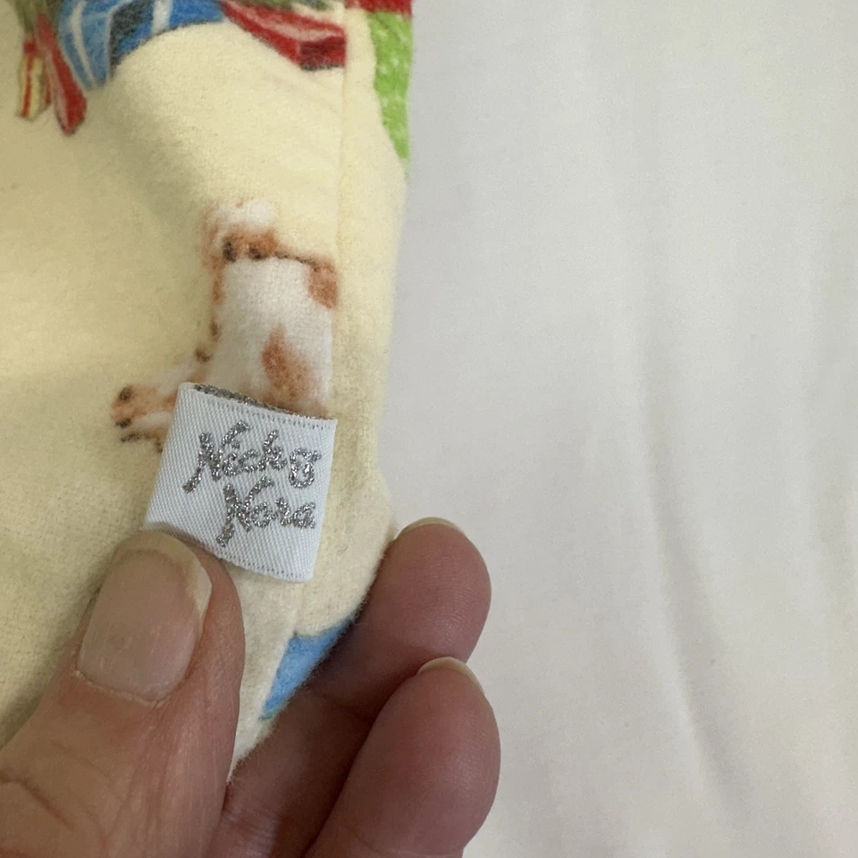 Vestido feminino Nick & Nora XL amarelo Papai Noel e Scottie cachorro Natal flanela retrô - Imagem 3 de 4