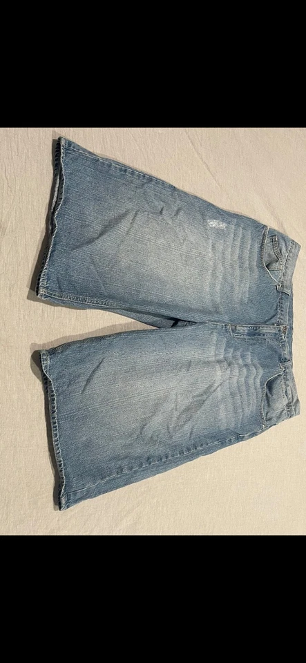 Shorts jeans masculino vintage unidade G soletrado 50 centavos tamanho 40 azul desbotado - Imagem 3 de 4