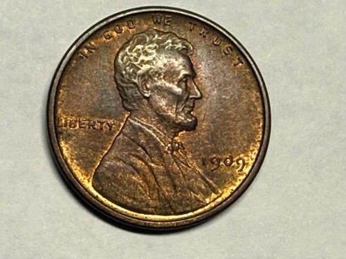 1909-VDB Lincoln wheat cent. Choice AU-UNC. #m2