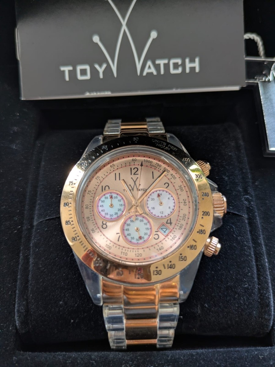 ToyWatch Rose Gold and Clear Band Toy Watch Rose gold look and clear plasteramic and stainless  main image 3