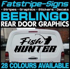 fits CITROEN BERLINGO GRAPHICS FISH HUNTER FISHING CAMPER VAN STICKERS DECALS