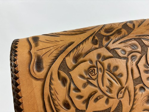 Vintage mexikanische verzierte Blumen Rose Clutch Handtasche Boho Western - Bild 7 von 17