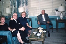 1959 Older Men Women Suits Dresses Smoking Living Room 50s Vintage 35mm Slide