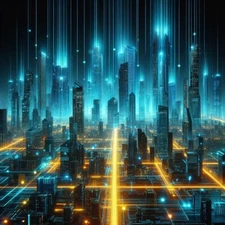 Digital Image Picture Photo Wallpaper Background AI Art Future Cityscape Neon 5