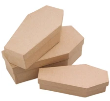 2 Sets of 3 Factory Direct Craft Paper Mache Nesting Box Coffins