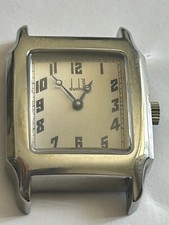 Vintage NOS DUNHILL Men's Rectangular Steel Wristwatch Manual ETA 28mm x 39mm