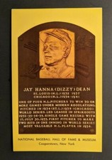 1969 Baseball Hall of Fame Plaque Jay Hanna Dizzy Dean FDC Postcard Cover