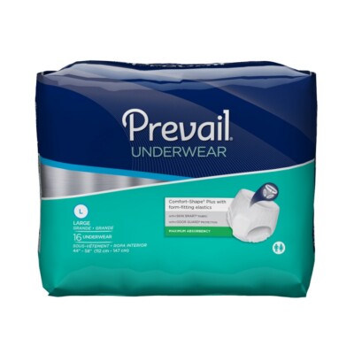 Prevail Adult Absorbent Pull On Underwear Large 44''-58'' 16/Bag -4 Pack