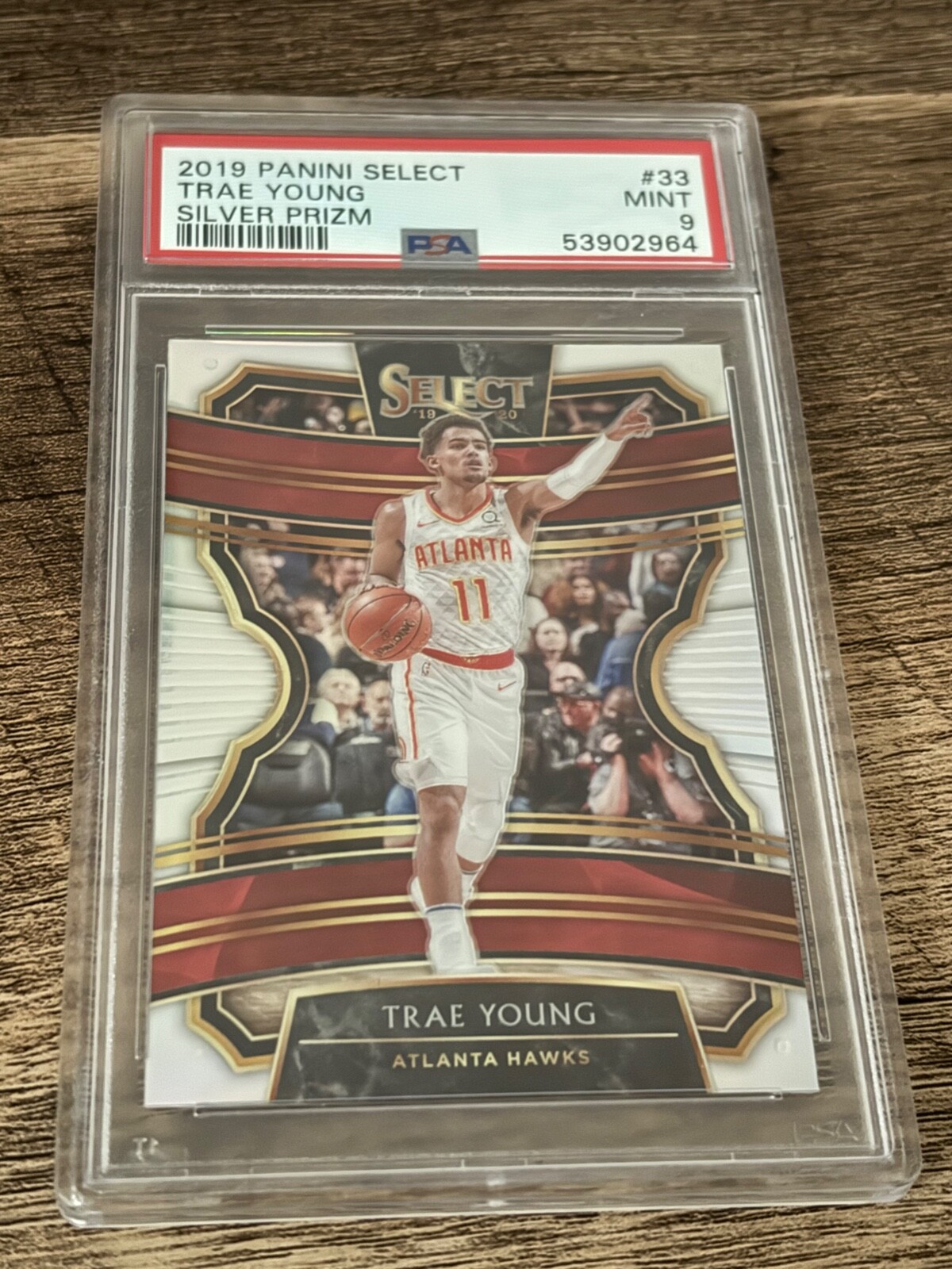 2019 PANINI SELECT TRAE YOUNG SILVER PRIZM #33 PSA 9 MINT