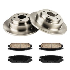 Rear Solid Brake Rotors W/ Ceramic Pads For 1990-1998 Subaru Impreza Legacy ZC