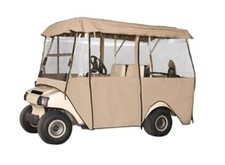 Golf Cart Enclosure 4 Person Fairway Fits Long Roof Dimension up to 80" L Khaki