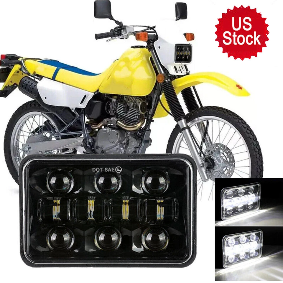 Faro LED 4x6" haz sellado alto-bajo negro para Suzuki DRZ400SM DRZ400S DRZ400E Foto 3 de 4
