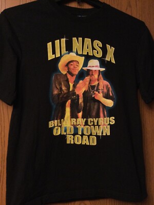 Lil Nas & Billy Ray Cyrus -  Old Town Road  - Black Shirt - XS - Divided