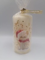 Stumpenkerze Kerze Advent Weihnachten Adventskranz TeddybäR Creme