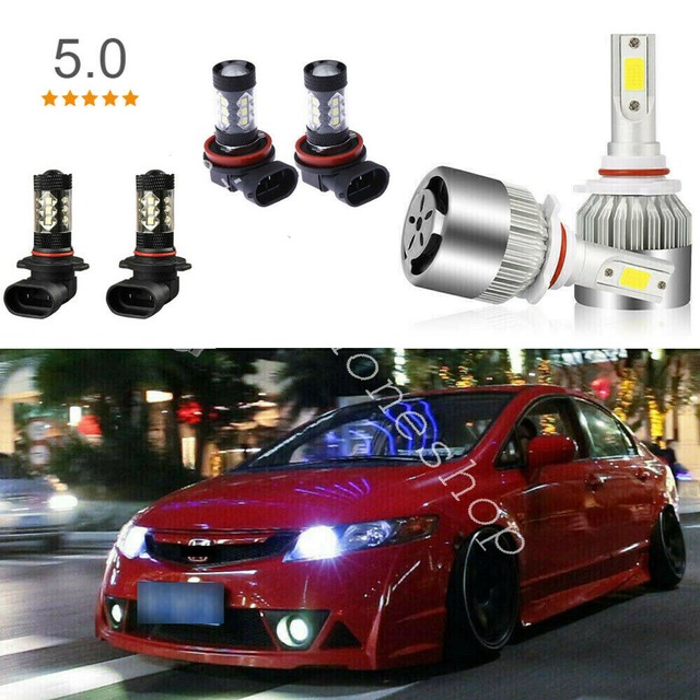 6X LED Combo For Honda Civic 20062015 High Beam Daytime Running Fog