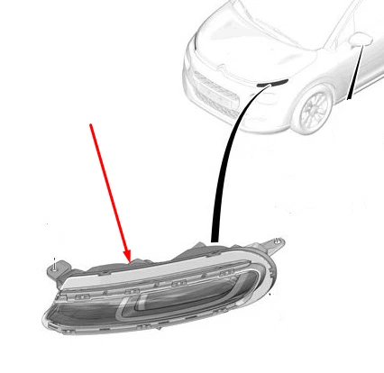 CITROEN C3 SX Front Left Daytime Running Light 9823313080 NEW GENUINE - Afbeelding 8 van 8