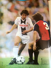Fußball Soccer Poster Zico v Testoni Spiel Genua 0 v 5 Udinese 1983-84