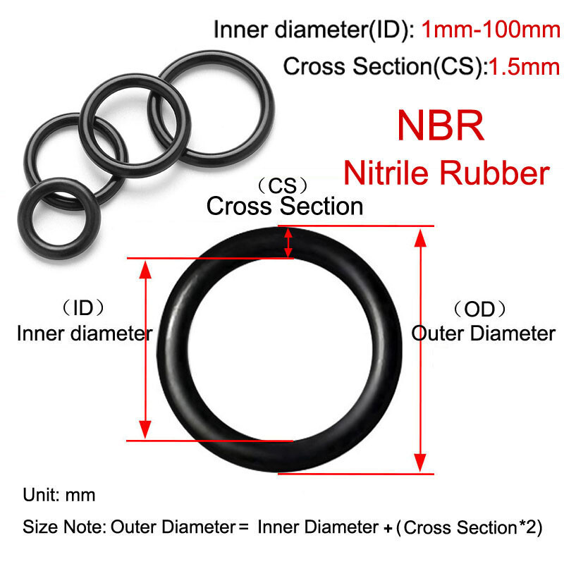 Uxcell - - Uxcell Nitrile Rubber O-Rings 5.5mm OD 2.5mm ID 1.5mm Width, Metric Sealing Gasket For Automotive Machine Plumbing, Pack Of 50 - Foto 3