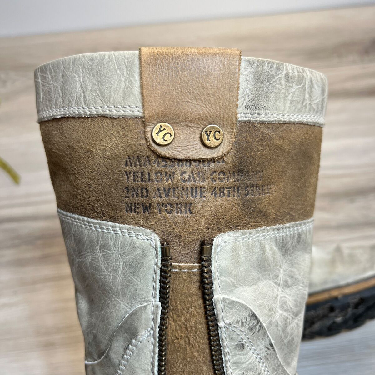 Yellow Cab New York Womens Tall Leather Boots Brown Side Zip Yellow Cab New York Womens Tall Leather Boots Brown Side Zip