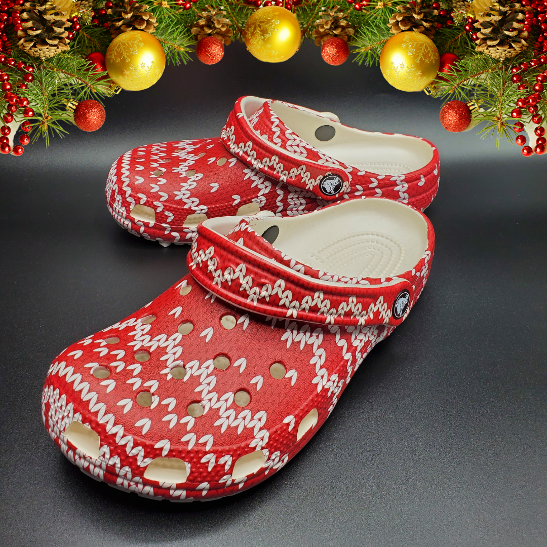 Crocs Classic Fuzzy Lined Clogs US 11 M Red Christmas UGLY SWEATER Shoes Amazon.com | Crocs Unisex-Adult Classic Holiday Lined Clogs  main image 4