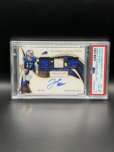 2020 Panini Immaculate Josh Allen Game Used Worn Patch Perfect Auto PSA 6 18/25