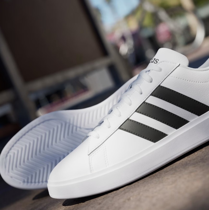 Adidas Grand Court 2.0 Men's Shoes White Black Sneakers GW9195 Tennis Casual