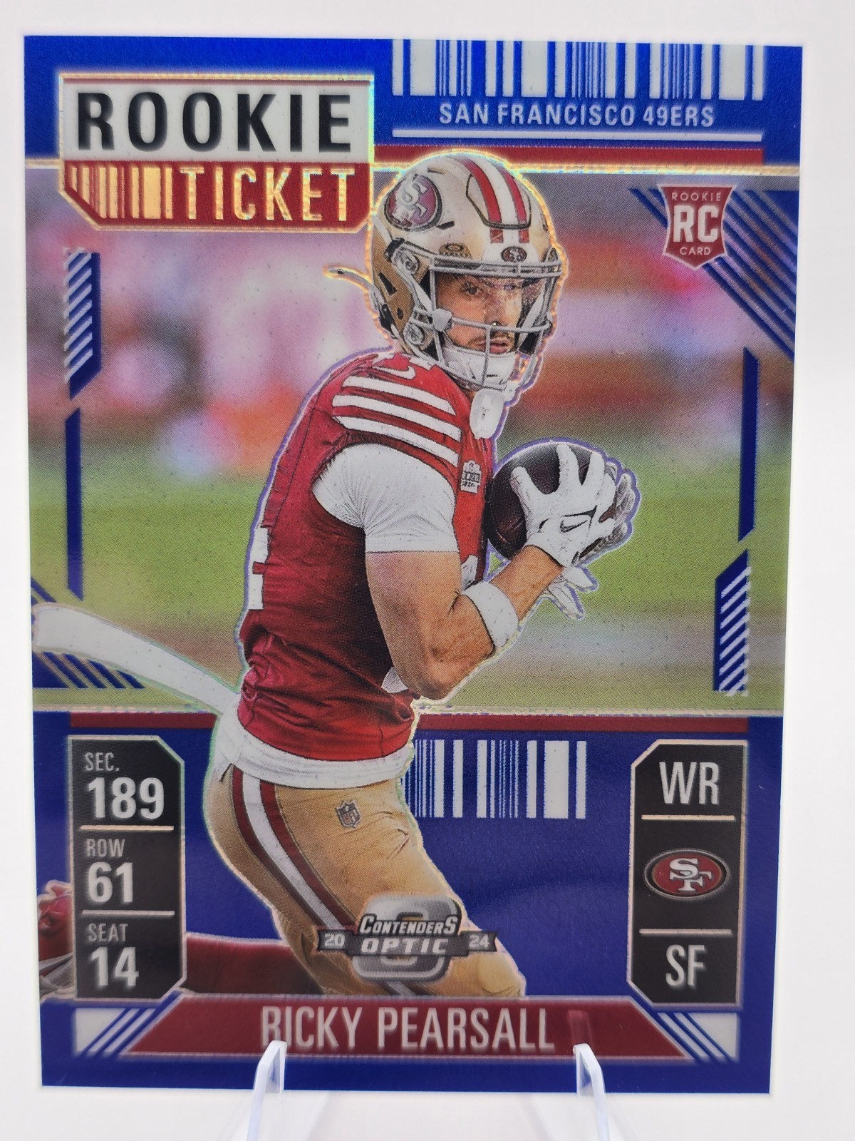 Ricky Pearsall 2024 Contenders Optic 92 Rookie Ticket Blue Prizm RC /99