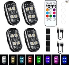 Upgrade 4pcs Wireless Led Strobe Lights 4 Lamp Beads Lasts Longer Anti-colli