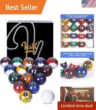 Gorgeous Marble-Swirl Billiard Balls Set of 16   Perfect for All Skill Levels