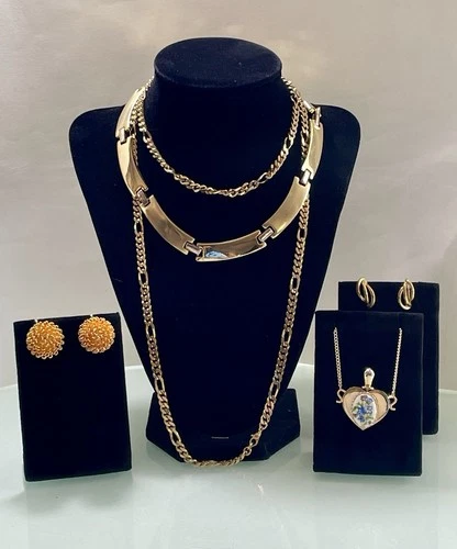 Vintage Costume Jewelry Lot Monet, Napier, Necklace, Locket, Earrings