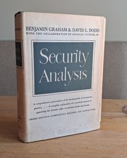SECURITY ANALYSIS Third Edition 1951 in Scarce Dust Jacket Graham and Dodd VG