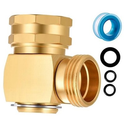 Garden Hose Swivel Elbow Connector - 90 Degree Right Angle, 3/4'' GHT 1 PCS