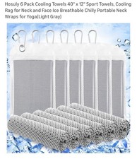 6 Pack Cooling Towels Neck Wraps In Light Grey