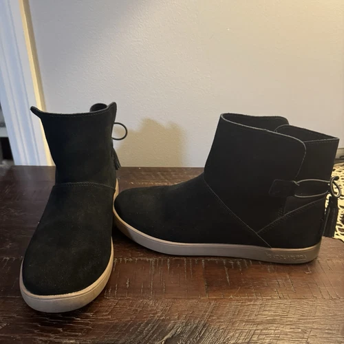 Stivali Koolaburra by Ugg Skyller donna 8 neri scamosciati nappa mocassino piatto alla caviglia