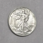 1941-D D/D Walking Liberty Half Dollar, AU Condition.