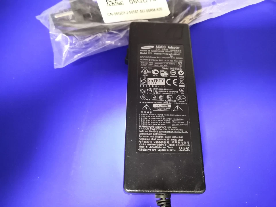 Original Samsung Monitor AC/DC Adapter Netzteil AD-6314T Ladegerät 14V 4,5A - Bild 4 von 4