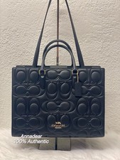 NWT Coach Maggie Large Tote Bag In Signature Leather CY672 Black $598 Packed
