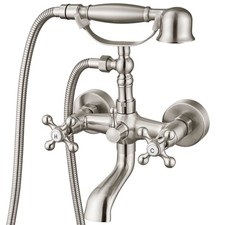 Aolemi Bathtub Faucet Wall Mount Tub Filler with Handheld Brushed Nickel