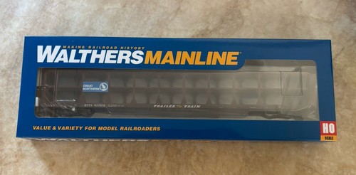 Coche plano Walthers Mainline 910-8209 escala HO 89' con estante automático abierto de tres niveles GN | Zustand: New