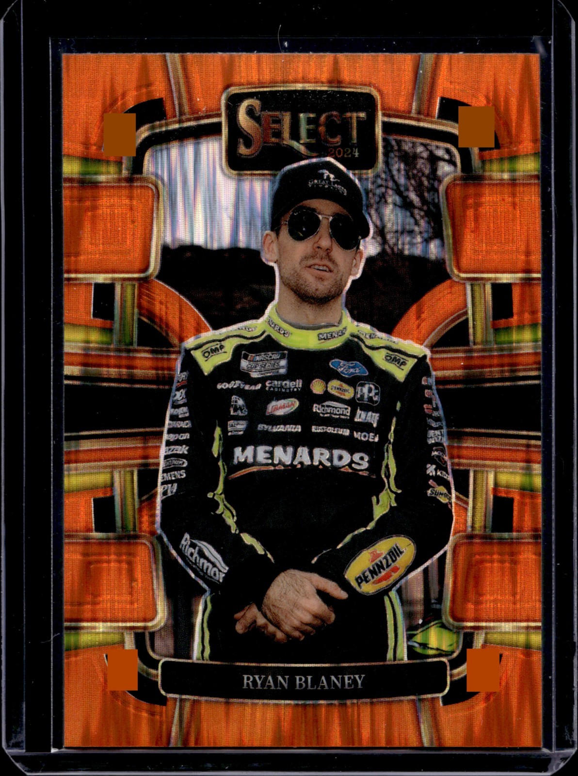 2024 Panini Select NASCAR Racing #68 Ryan Blaney Orange Flash Prizm