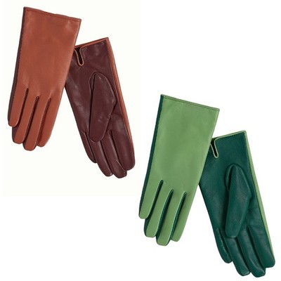 King Louie 10222 GLOVES Damen Lederhandschuhe zweifarbig Kiefer/Grün oder Bordeaux/Matt